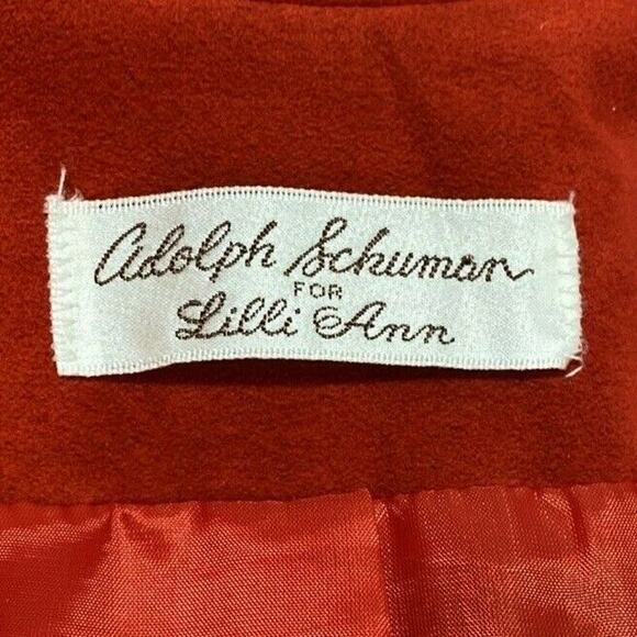 Vintage Lilli Ann Red Ultrasuede midi trench coat midi by Adolph Schuman Sz M/L - Picture 7 of 9